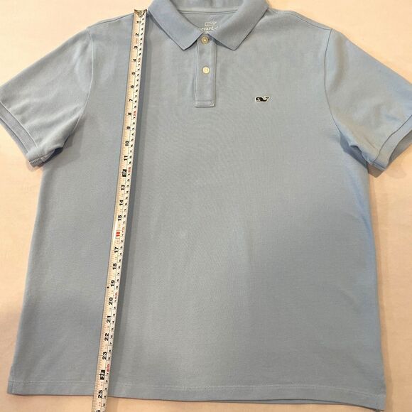 ~ Vineyard Vines Small Heritage Polo Shirt Light Blue Short Sleeves Whale Cotton - Picture 7 of 13